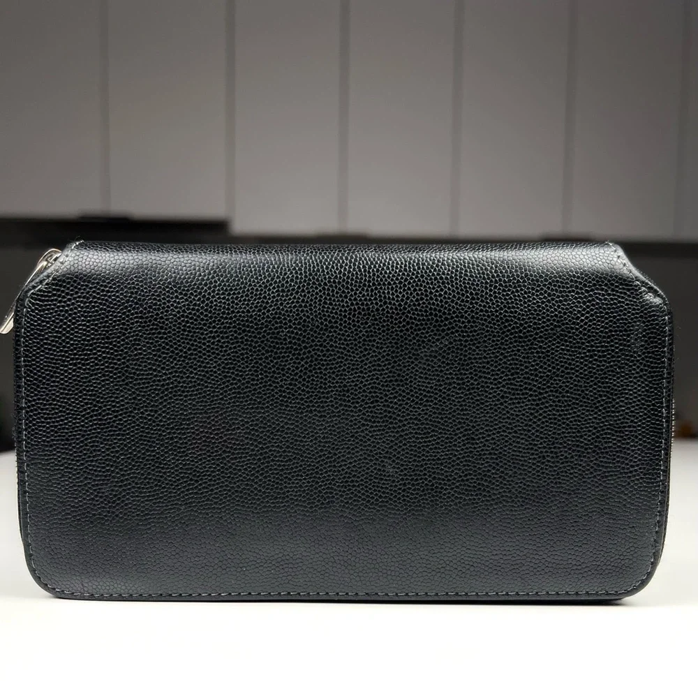 Cartier Santos Caviar Skin Zip Around Wallet